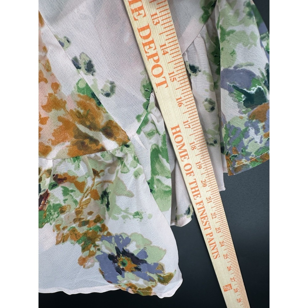 Live 4 Truth Plus Kimono Cardigan 2x Floral Open Front Bell Ruffle Sleeve AB02 - Picture 7 of 11